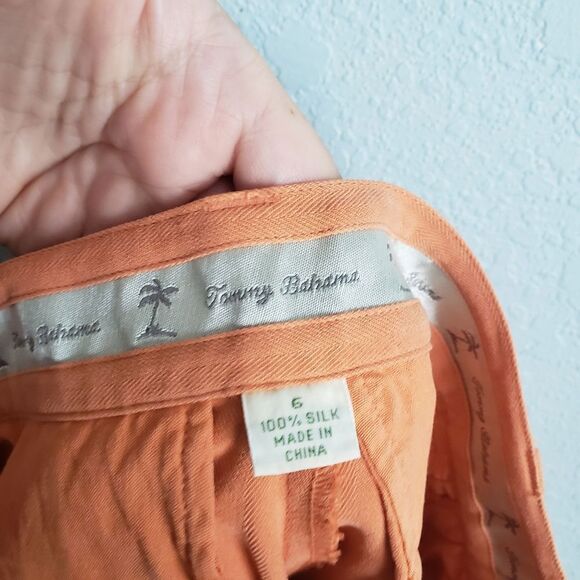 Vintage Tommy Bahama Orange Silk Shorts - Picture 6 of 6